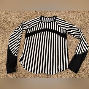 lululemon athletica Black and White Striped Top